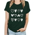thumbnail image 1 of Meichang Valentines Day Chemises Femmes Manches Courtes Cœur Graphique T-Shirts Décontractés Coupe Ample Col Rond Blouses de Vacances, 1 of 6