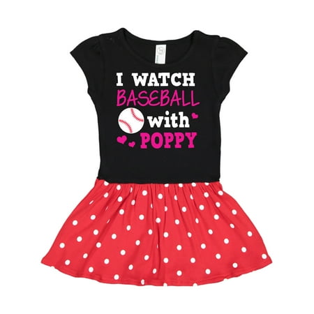 

Inktastic I Watch Baseball with My Poppy Gift Toddler Girl Dress