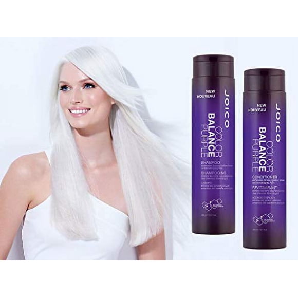 Joico Color Balance Purple Shampoo & Conditioner Set | Eliminate Brassy and Yellow tones | For Cool Blonde or Gray Hair