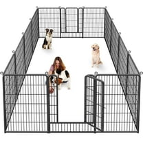 Jhsomdr Dog Playpen 14 Panels 40" Height Pet Dog Fence Metal Outdoor Dog Exercise Pen with Doors