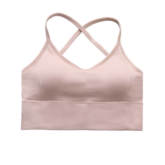SELONE Sports Bras for Women Support Yoga Bra Cross Back T-Shirt Bralettes Quick Dry Solid Underwear for Workout Fitness