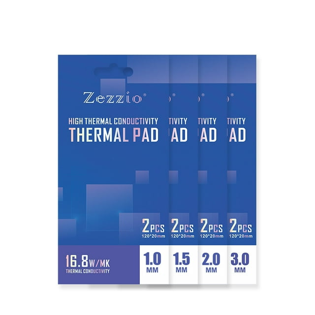 Heat Dissipation Silicone Pad 12.8 14.8 16.8W/MK For CPU GPU RAM Motherboard Multifunction High performance Thermal Pad 16.8W 120x20mm 2PCS 2.0mm thickness