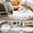 thumbnail image 5 of Round Area Rug 3.3 Ft, Blue Beige Coastal Washable Non-Slip Circle Carpet for Living Room/Bedroom, Beach Starfish Summer Eucalyptus Low-Profile Small Kitchen Mats Collection Rugs for Indoor, 5 of 8