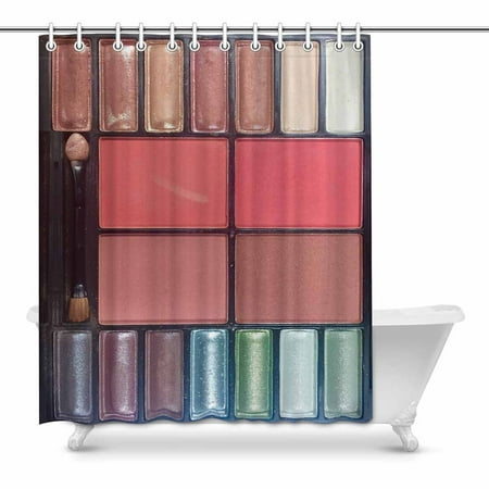 MKHERT Funny Colorful Eyeshadow Palette Women Makeup Products Waterproof Shower Curtain Decor Fabric Bathroom Set 60x72