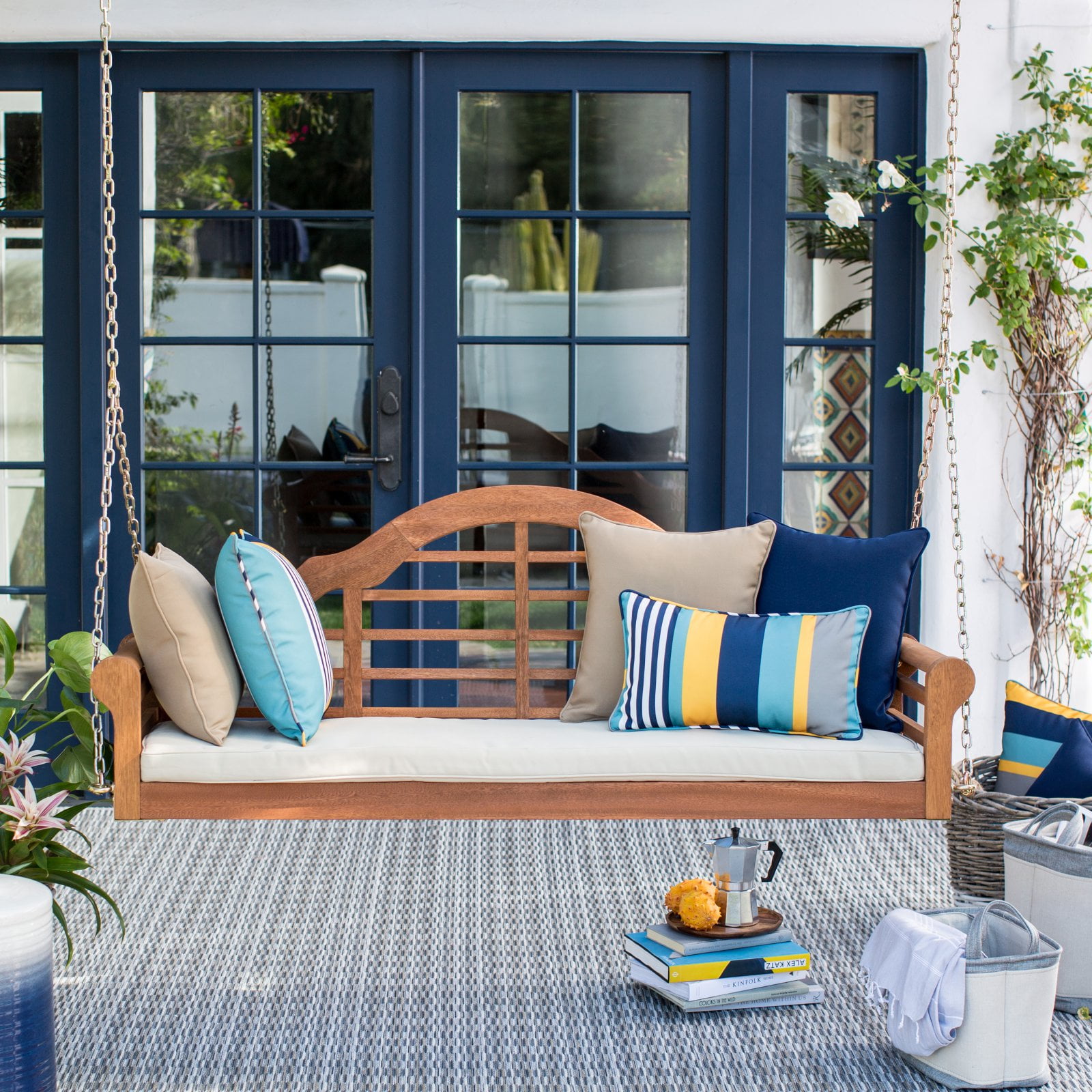 Belham Living Kimbro Lutyens Outdoor Porch Swing with Cushion by