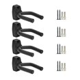 thumbnail image 1 of Percha de montaje en pared para guitarra, paquete de 4, soporte de gancho de pared para guitarra, pantalla negra con tornillos, fácil de instalar Afortunado Sencillez, 1 of 5