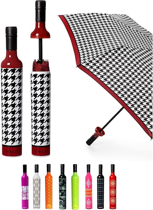 Vinrella 176-A Wine Bottle Umbrella Houndstooth