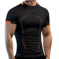 thumbnail image 1 of Camiseta deportiva informal Sunloudy para hombre, camisetas deportivas de manga corta con cuello redondo y patrón de rayas para gimnasio de primavera y verano, ropa para hombre Sunloudy  moda, 1 of 3