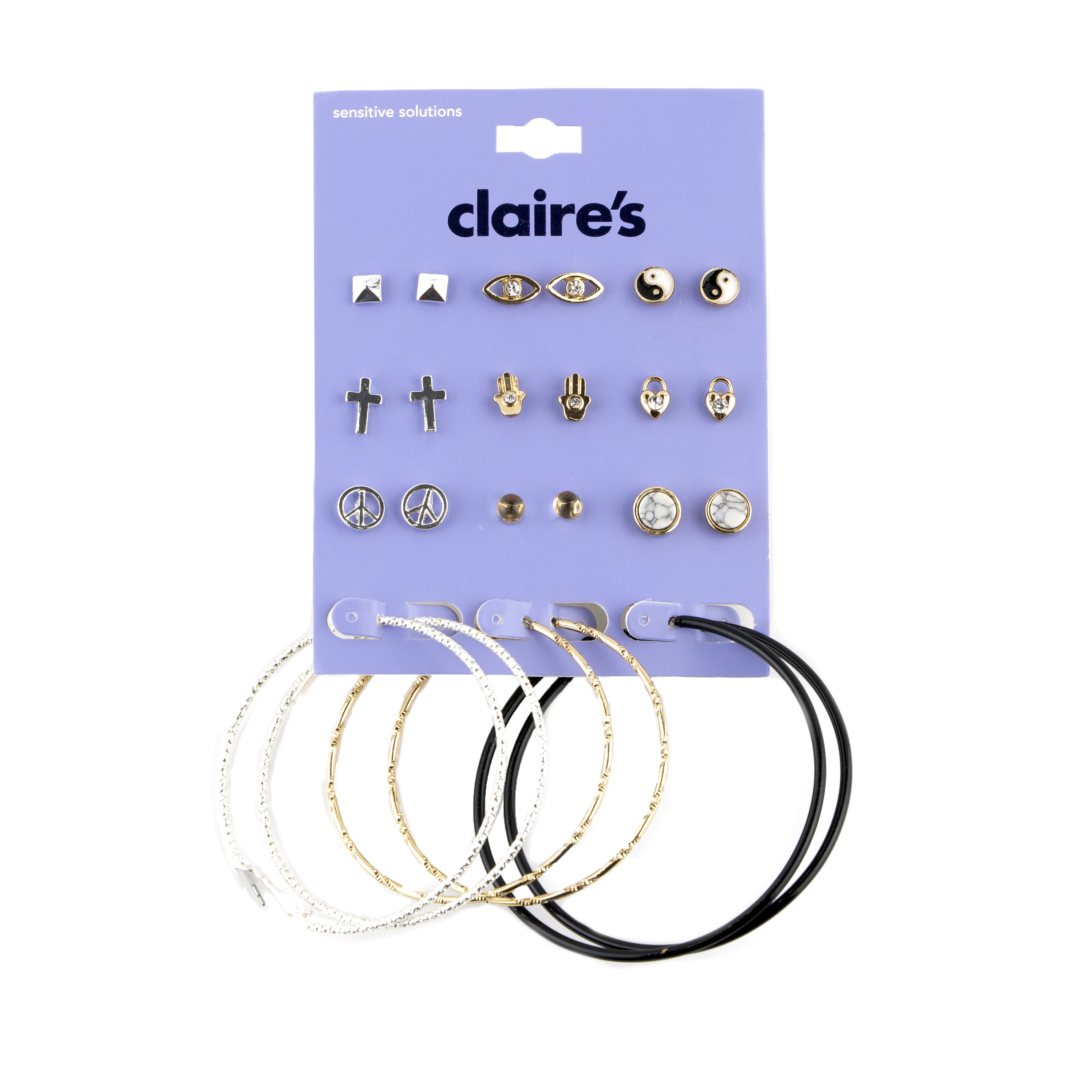 Claire's Teen Silver Jewelry Bundle, Back to School, Necklace and Stud  Earrings, 88402 