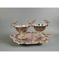 thumbnail image 3 of german silver tray with 2 parrot bowls for serving snacks,sweets, gift item, 3 of 4