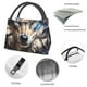 thumbnail image 4 of Easygdp Vintage Blue Floral Wolf Bolsa de Almuerzo Insulada Reutilizable, Bolsa de Mano y Bandolera para Oficina, Trabajo, Viajes, 4 of 6