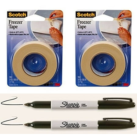 Scotch Freezer Tape Marker Set For Plastic Bags Baggie Food Scotch Freezer Tape Marker Set For Plastic Bags Baggie Food Storage Baggy By Sharpie
