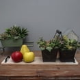 thumbnail image 4 of Parisloft Long Narrow Caved Wood Tray With 2 Metal Handles, 22.5" Long, 4 of 9