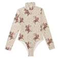 thumbnail image 3 of joogoo Cowboys Riding Women's Mock Turtle Neck Long Sleeve Bodysuit L, 3 of 8