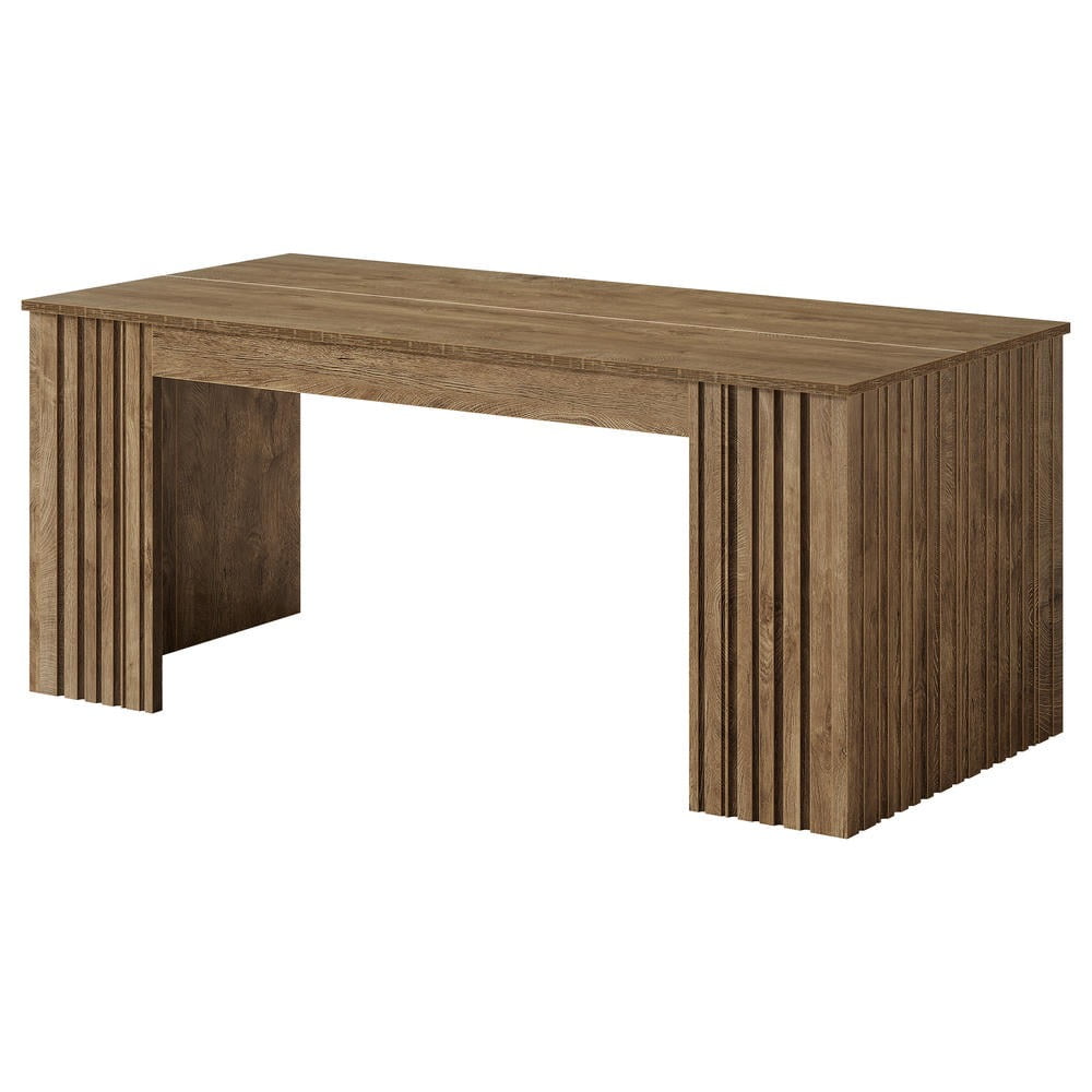 GVN 63Inch Large Modern Executive Computer Desk, Home Office Desk for Home Office, Living Room, Brown