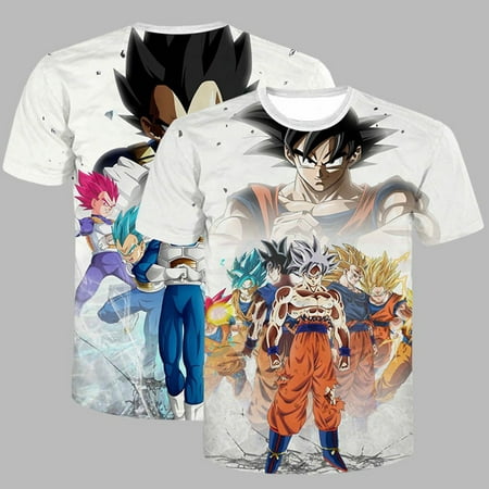 KABOER Goku 3D Print T Shirt Short Sleeve Dragon Ball Z T-Shirt Pullover Regular Men (Dragon's Dogma Best Leg Clothing)