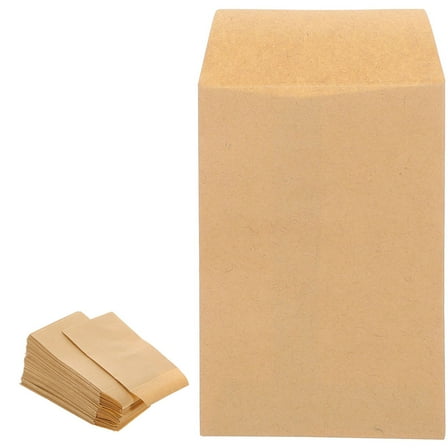 AURARMLET Self Adhesive Envelopes Khaki Kraft Paper 50Pcs 4.3X2.4In
