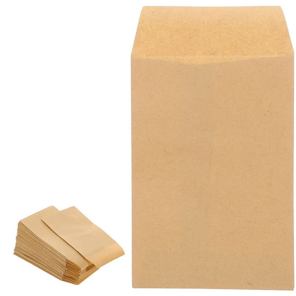AURARMLET Self Adhesive Envelopes Khaki Kraft Paper 50Pcs 4.3X2.4In