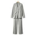 thumbnail image 4 of Zormilly Sweatsuits Women 2 Piece Outfit Button Down Jackets Straight Leg Sweatpants Fall Outfit Sets with Pockets, S-2XL, 4 of 5