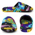 thumbnail image 4 of Mens Cozy Slippers Geometry Dash Warm Soft Plush Slipper Slip-on House Shoes for Home Indoor Outdoor, 4 of 8