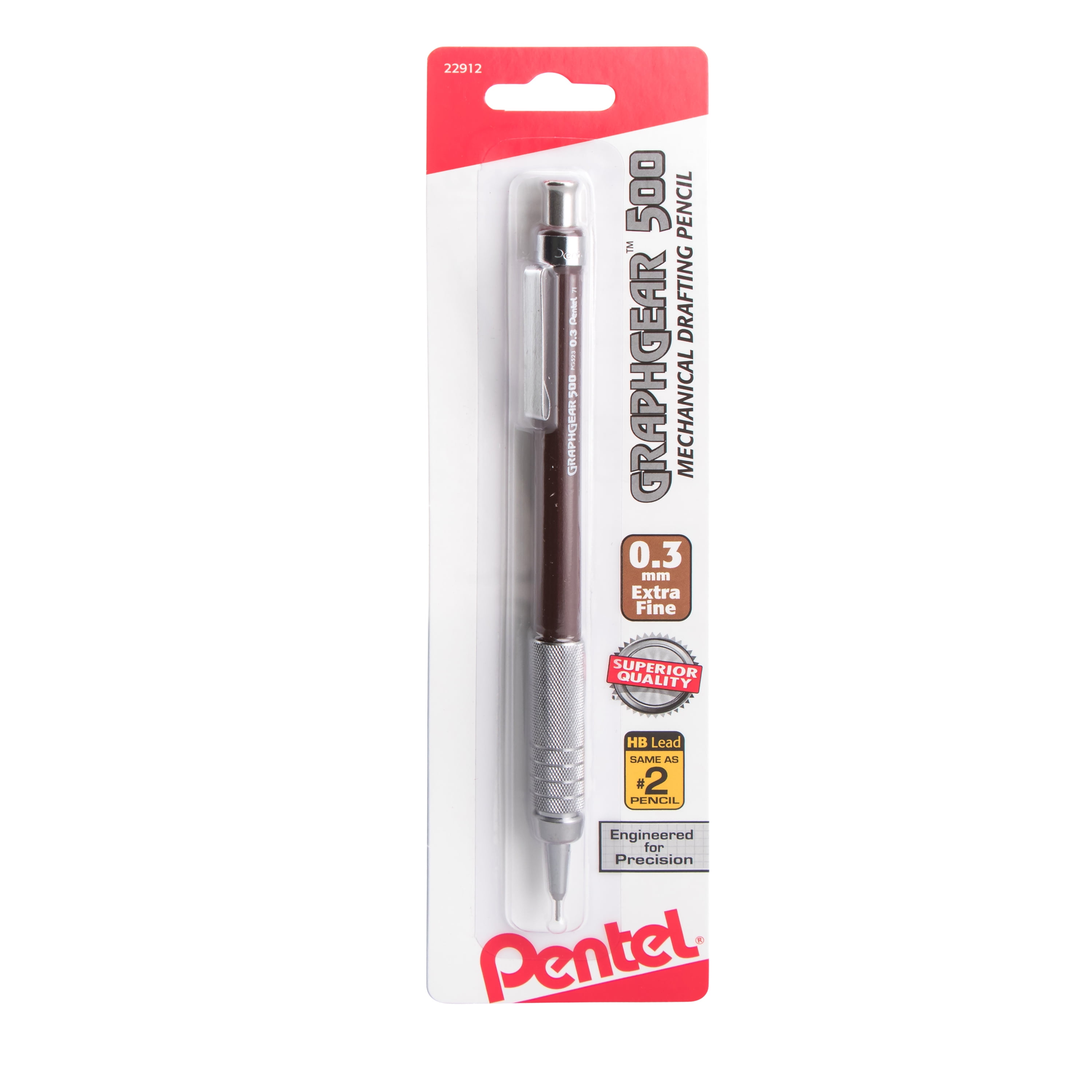 Pentel GraphGear 500 Drafting Pencil, .7mm, Blue, Carded Packaging