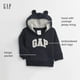 thumbnail image 2 of Sudadera con Capucha GAP Logo para Bebés Niño Gris Claro 3T, 2 of 3