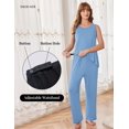 thumbnail image 3 of Ekouaer Maternity Nursing Robe Set 3 Pieces Sleeveless Top, Pregnancy Pants & Robe Double Layer Pajamas, 3 of 6