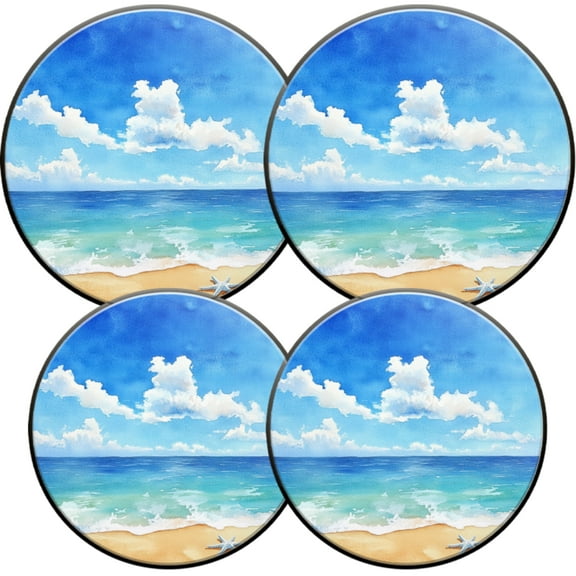 Gas Stove Burner Cover,Electric Stove Top Protector,Easy to Clean,Seaside View with Starfish in a Watercolor