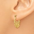 thumbnail image 3 of 14k Polished and Satin Claddagh Hoop Earrings TE419, 3 of 4