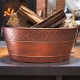 thumbnail image 4 of Copper Galvanized Tub for Indoor Firewood Storage Rack Log Holder - 25QT Heavy-Duty Portable Tub with Handles -Multi-Use for Planters, Blankets for Living Room, Etc, 4 of 8