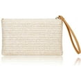 thumbnail image 4 of Womens Straw Clutch Bag Bohemian Summer Beach Straw Purse Zipper Wristlet Wallets for Women, 4 of 6