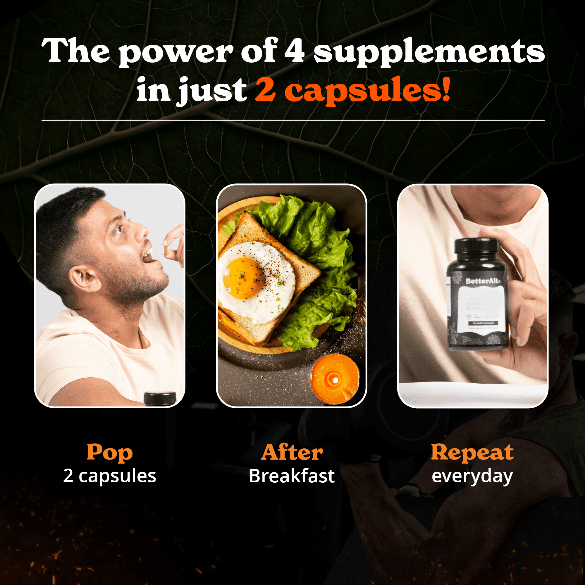 BetterAlt Tongkat Ali Capsules for Men & Women – Supports Energy, Stamina & Wellness with Korean Ginseng, Ashwagandha & CoQ10 – 60ct
