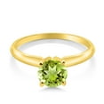 thumbnail image 2 of Gem Stone King 14K Yellow Gold Green Peridot Solitaire Engagement 4-Prong Ring for Women | 1.00 Cttw | Round 6MM | Gemstone Birthstone | Wedding Engagement Anniversary Promise Ring for Women | Size 8, 2 of 4