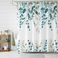 thumbnail image 2 of Shower Curtain Teal Green Eucalyptus Leaves Bathroom Curtains with Hooks, Waterproof Fabric Berry Leaf Branches Bath Shower Curtains Set for Bathroom Bathtubs Decor 36x72 Inch, 2 of 9