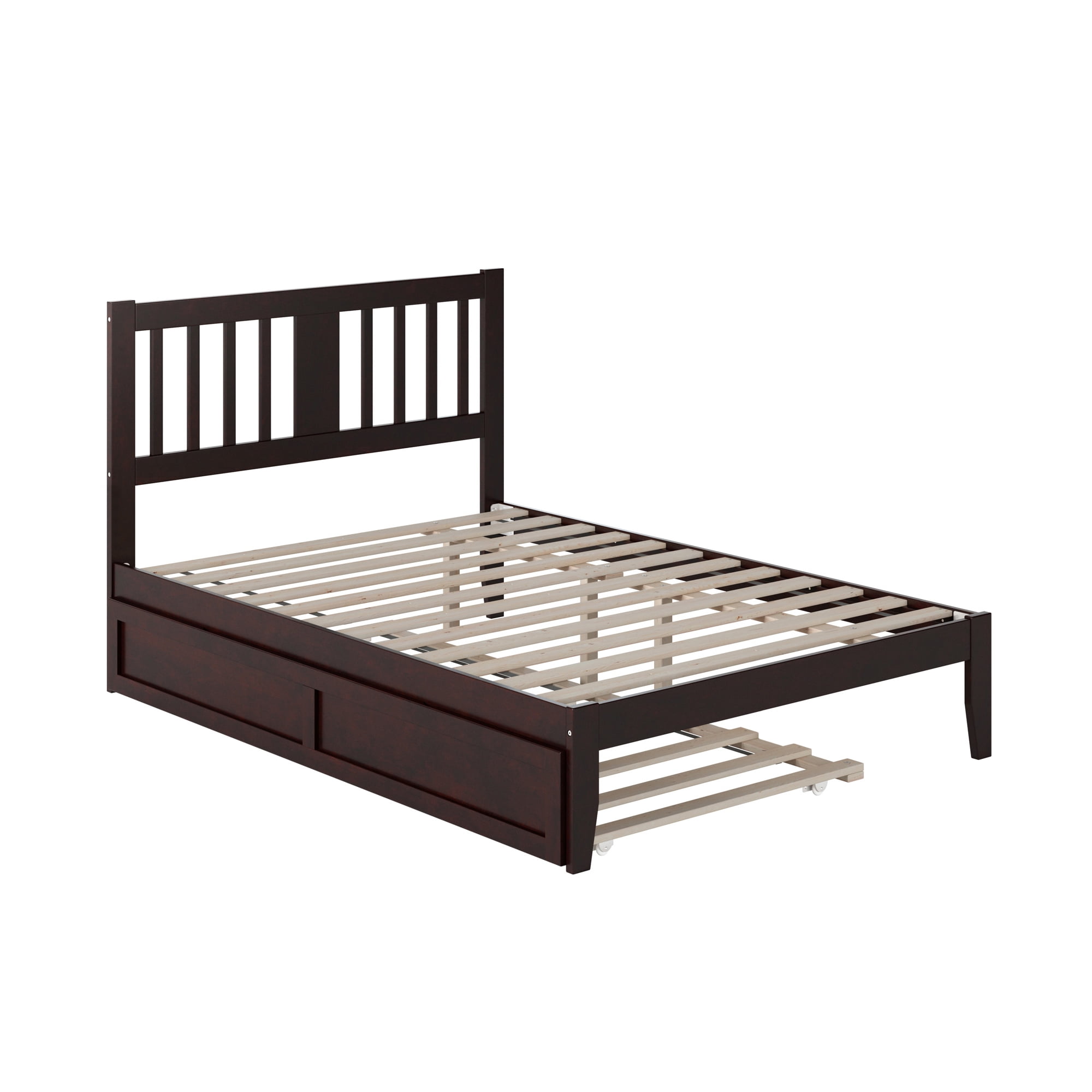 AFI Tahoe 14" Full Wood Platform Bed Frame with Twin Trundle, Espresso
