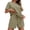 Army Green, variant on 2 Piece Short Sets for Women Breathable Crew Neck Short Sleeve Striped Shirt and Bermuda Drawstring Shorts Matching Pajama Set Summer Lounge Set, M