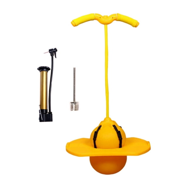 Almencla Jump Ball Balance Board Stand Toy High Jump Toy Nonslip Jump Trick Yellow