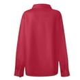 thumbnail image 7 of Holzkary Womens Button Down Shirt Casual Long Sleeve Cotton Blouse Loose Fit Collared Work Gauze Tops Women's Fashion Casual Solid Color Button Long Sleeve Shirts Tops Red M, 7 of 7