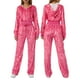thumbnail image 2 of Abrigo corto para mujer Sunloudy, tops de manga larga con estampado de corazones con cremallera y bolsillos para primavera otoño, rojo, S/M/L Sunloudy S M L, 2 of 9