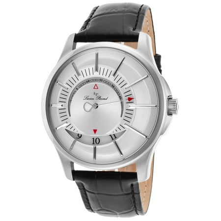 Lucien Piccard 40024-02S Vertigo Black Genuine Leather Silver-Tone Dial Watch