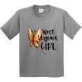 thumbnail image 3 of Inktastic West Virginia Girl Butterfly Youth T-Shirt, 3 of 5