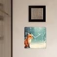 thumbnail image 3 of 10 Inch Wall Clock Battery Operated Silent Clock Decorative for Office, Kitchen, Outdoor, Living Room，Fox and Snowflakes Flowers Painting, 3 of 4