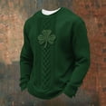 thumbnail image 2 of IWRICH Men's St. Patrick's Day T Shirt Waffle Crew Neck Sweatshirt Shamrock Long Sleeve Tees 09-Dark Green XL, 2 of 3