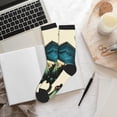 thumbnail image 6 of KLL Blue Black Butterfly Art Print Cool Socks Men's Women's Crew Socks Funny Crazy Novelty Stockings, 6 of 7