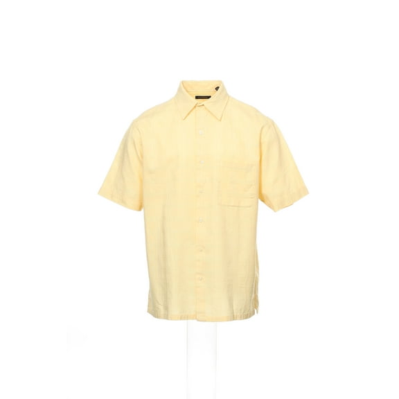 Club Room Yellow Checked Camp Shirt , Size Small