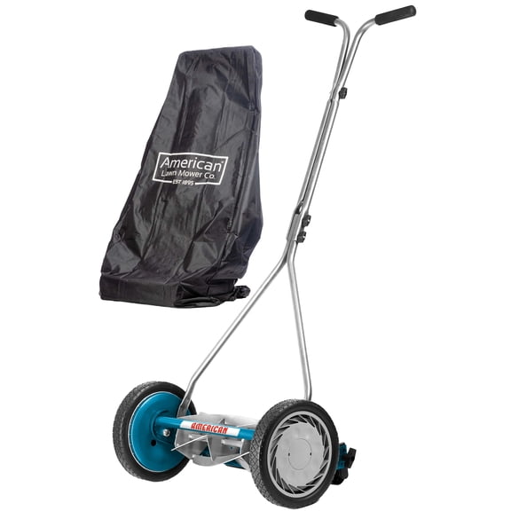 American Lawn Mower Company 2605-16 16-Inch 5-Blade Reel Push Lawn Mower, Includes Mower Cover
