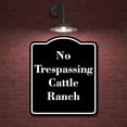 thumbnail image 2 of No Trespassing Cattle Ranch BLACK Aluminium Composite Sign 8.5''x10'', 2 of 9