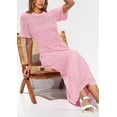 thumbnail image 4 of PRETTYGARDEN Womens Eyelet Cover Up Dress Summer Vacation Resort Maxi Dresses Beach Short Sleeve Hollow Out Sundress, 4 of 6
