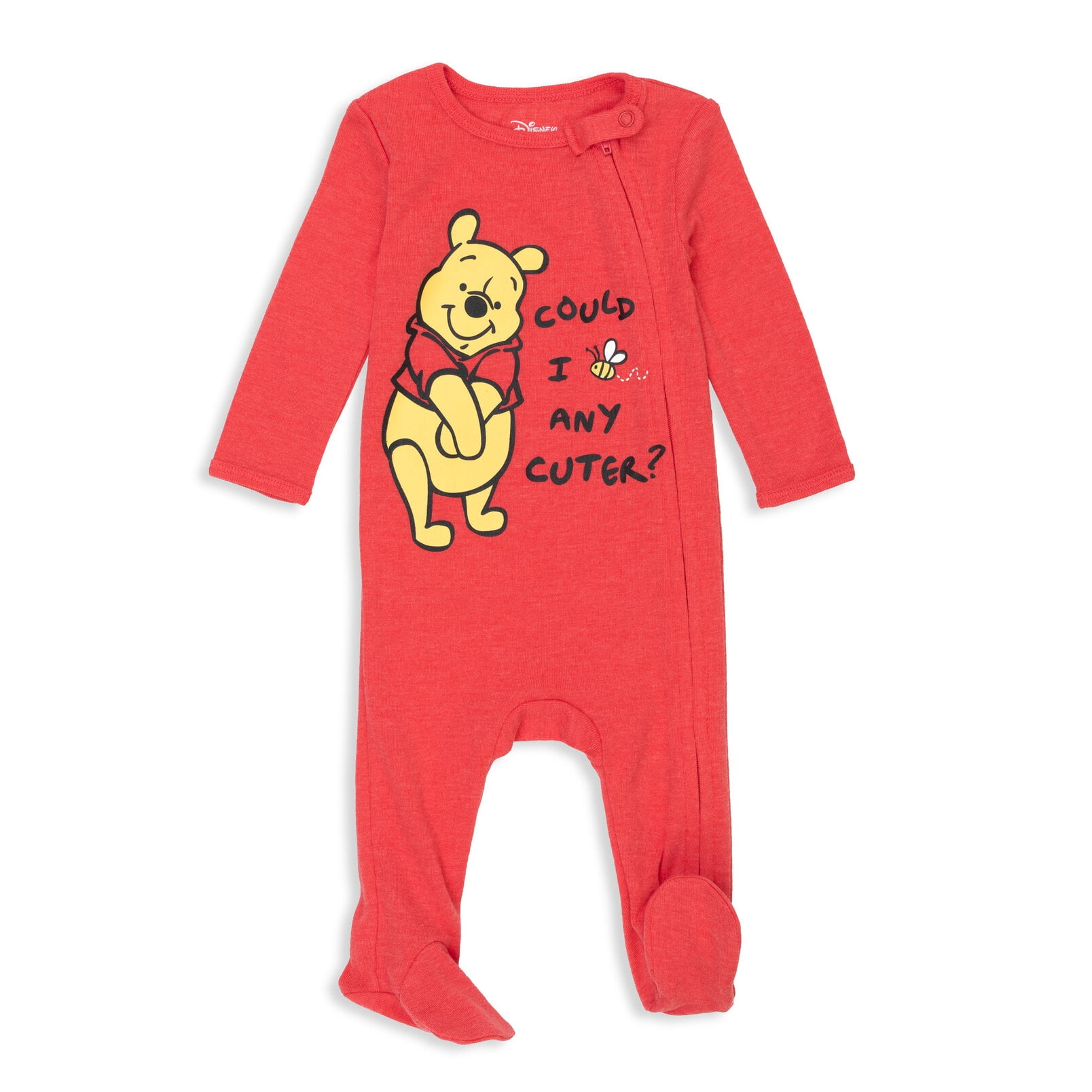 Disney Winnie the Pooh Baby Boys' 2-Pack Footed One-Piece Sleep N' Play Pooh Red Yellow