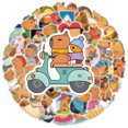 thumbnail image 1 of Pegatinas de dibujos animados de anime de conejillo de indias, capibaras, 50 unidades, PVC, 1 of 3